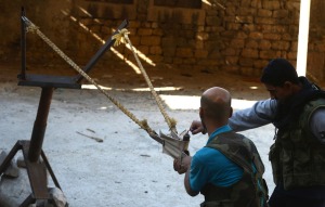 an improvised weapon in Aleppo
